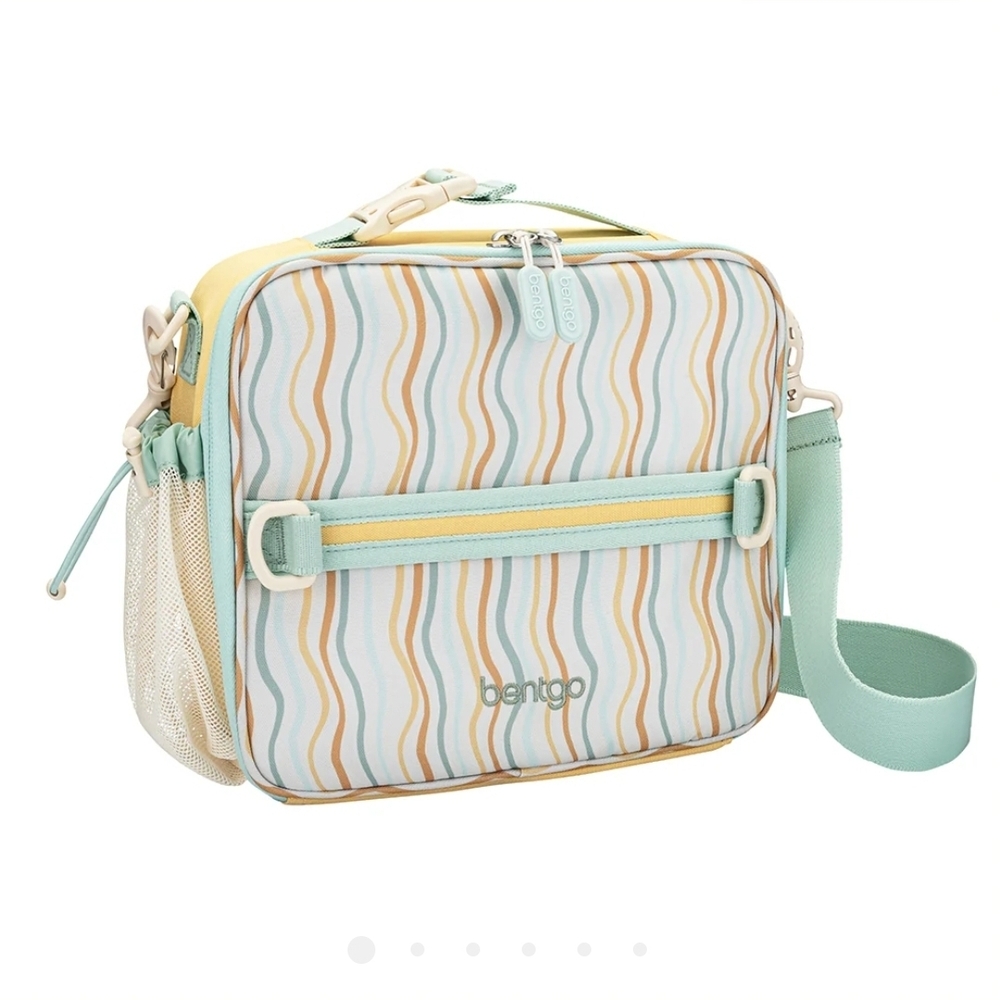 Bentgo Wavy Lunchbox Mint and Yellow Bag NEW NWT